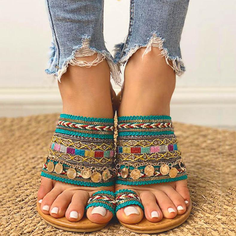 Boho Handmade Turquoise Sandals