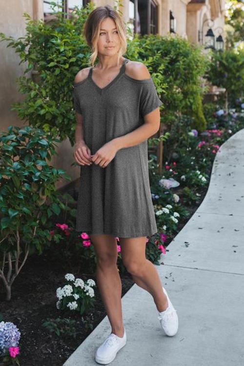 Sweet as Ever Cold Shoulder Mini Dress