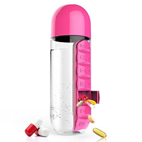 2 in 1 daily pill box + drinking bottle