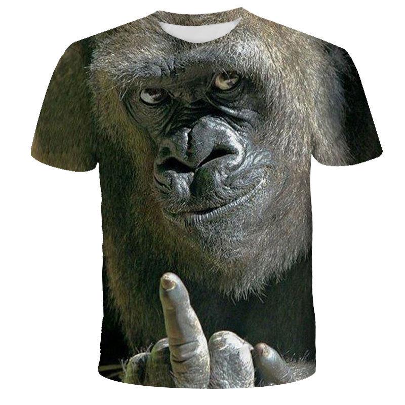 3D Print O-Neck Funny Gorilla T-shirt