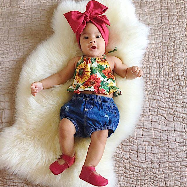 Sunflower shirt + Denim Shorts