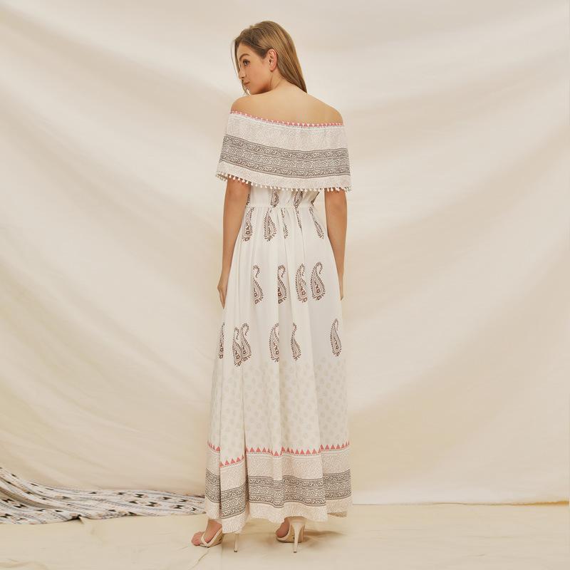 2020 New Slash Neck Bohemia Dress