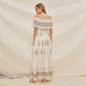 2020 New Slash Neck Bohemia Dress