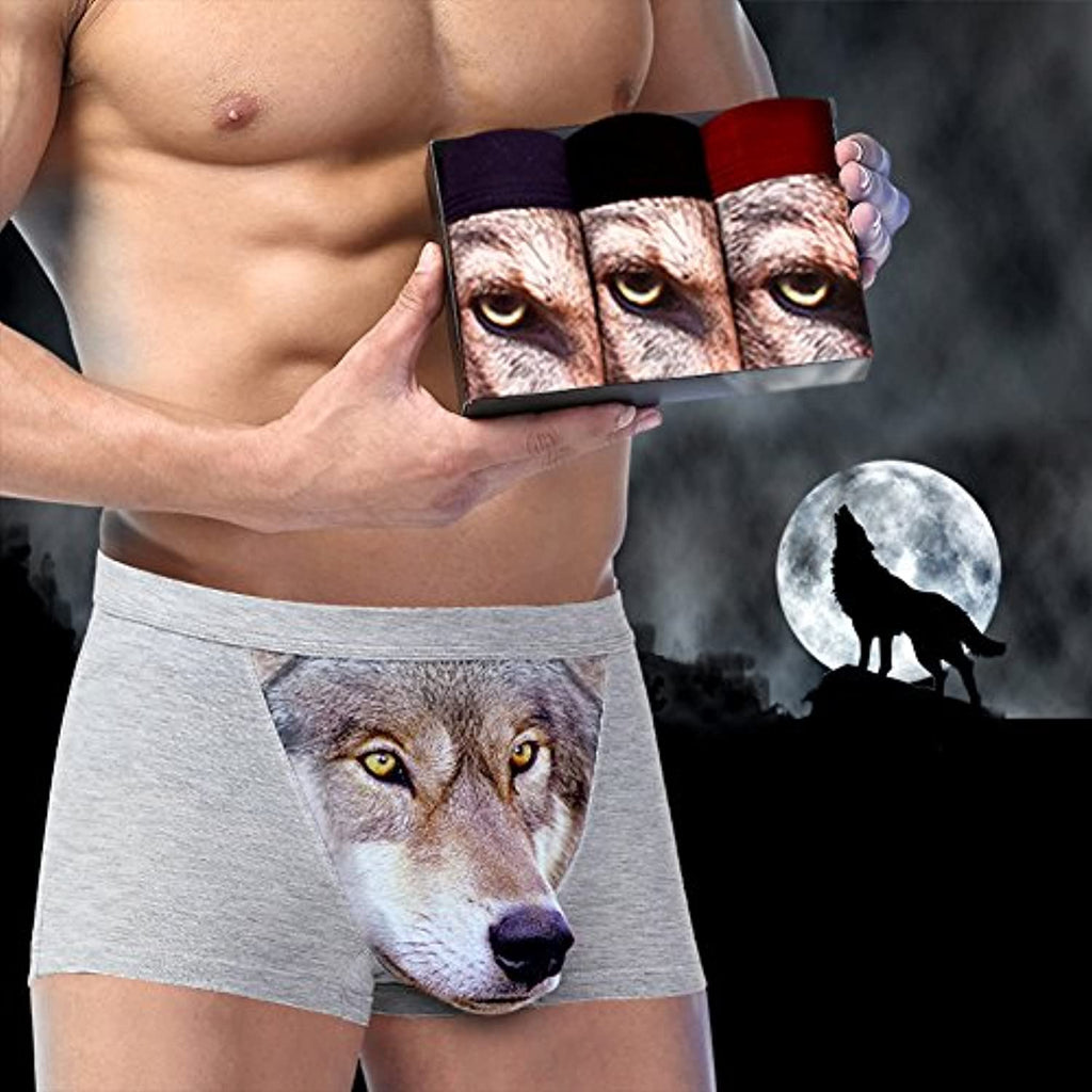 Men's 3D Sexy Fashionable Wolf Animal Boxer Briefs