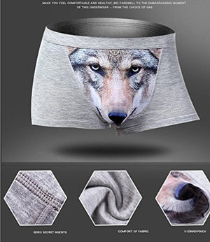 Men's 3D Sexy Fashionable Wolf Animal Boxer Briefs