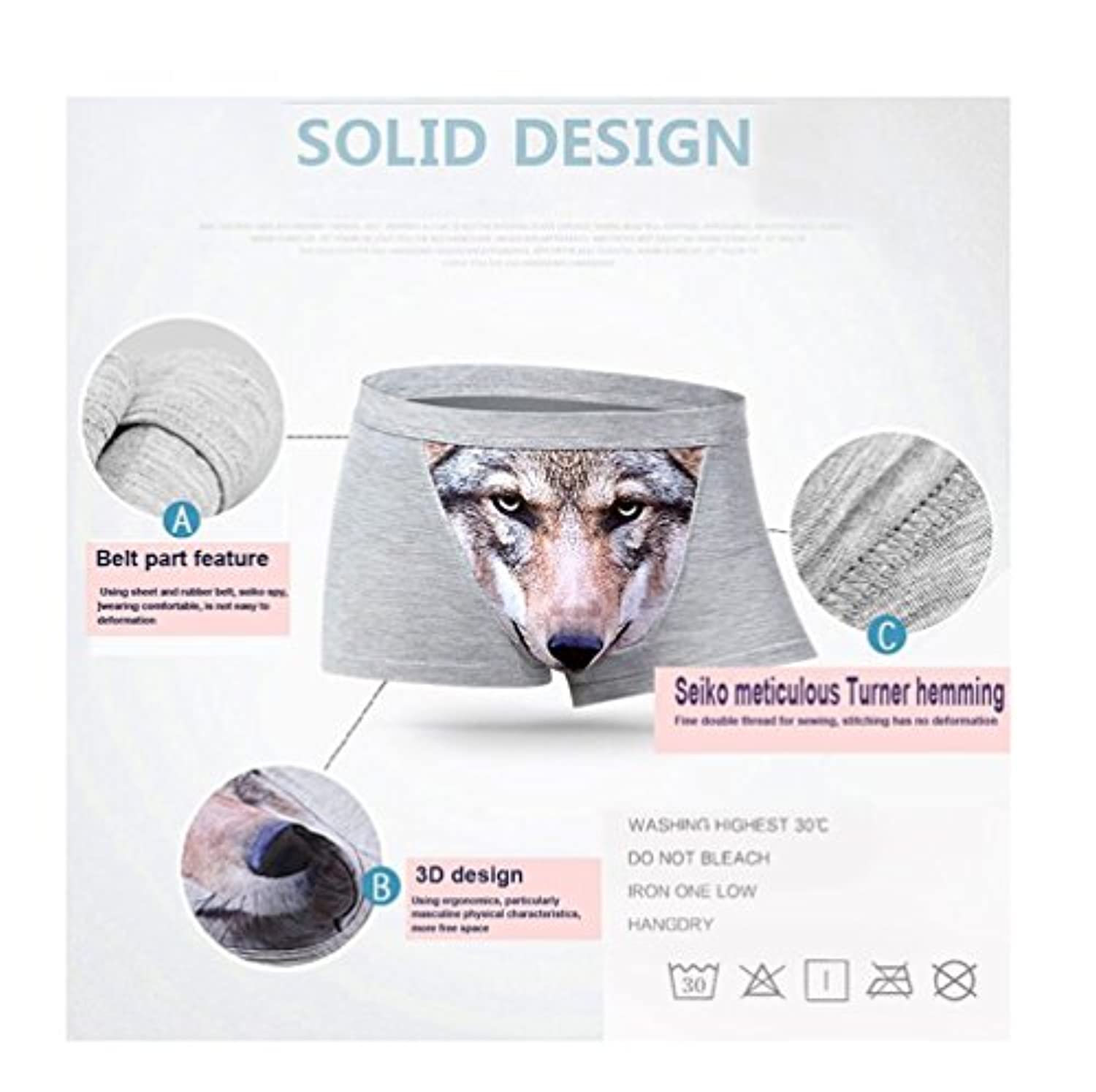 Men's 3D Sexy Fashionable Wolf Animal Boxer Briefs