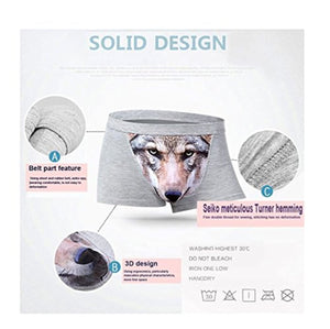 Men's 3D Sexy Fashionable Wolf Animal Boxer Briefs