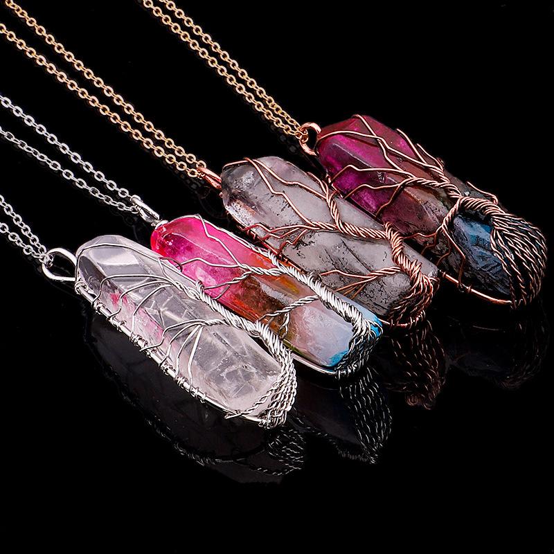 Tree of Life Crystal Stone Necklace
