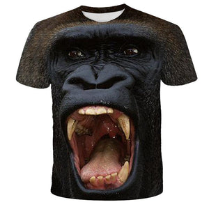 3D Print O-Neck Funny Gorilla T-shirt