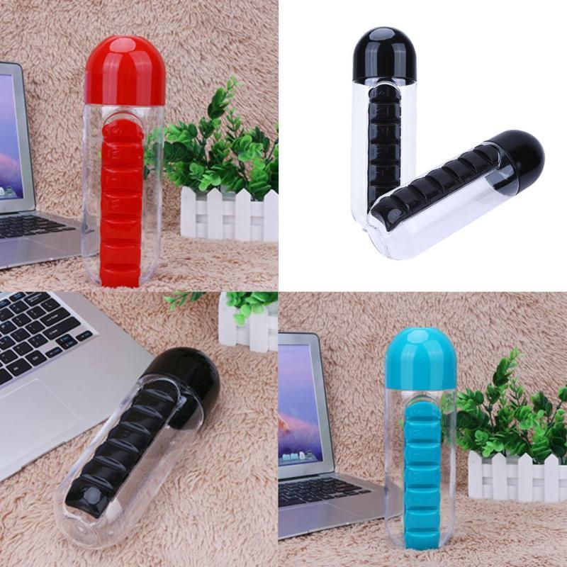 2 in 1 daily pill box + drinking bottle
