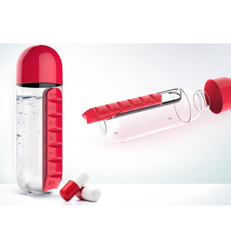 2 in 1 daily pill box + drinking bottle