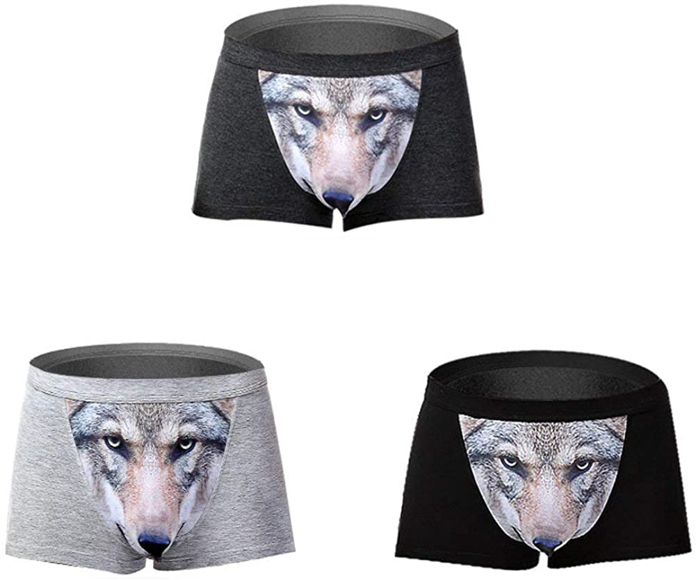 Men's 3D Sexy Fashionable Wolf Animal Boxer Briefs