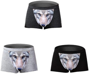 Men's 3D Sexy Fashionable Wolf Animal Boxer Briefs