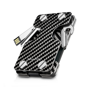 Multifunction Metal Key Holder and Minimalist Credit Card Money Clip Wallet for Men