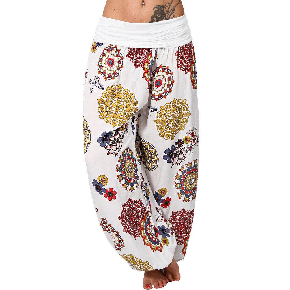 Floral Print Boho Elastic Waist Yoga Harem Pants