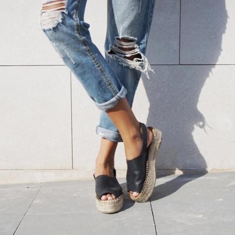 Casual Linen Canvas Ankle Strap Toed Sandals