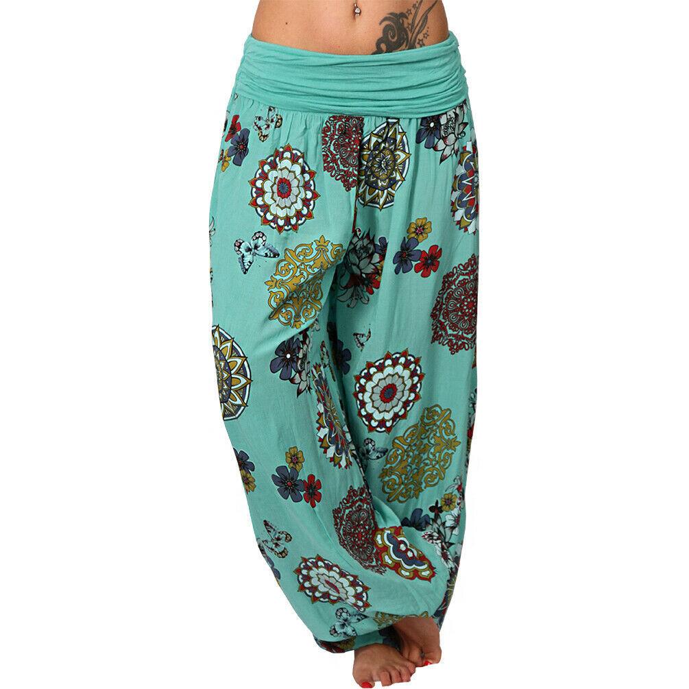 Floral Print Boho Elastic Waist Yoga Harem Pants