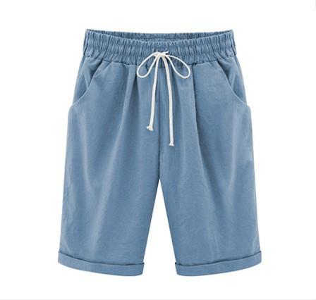 Women's Fashion Elastic Waistband Plus Size Loose Shorts