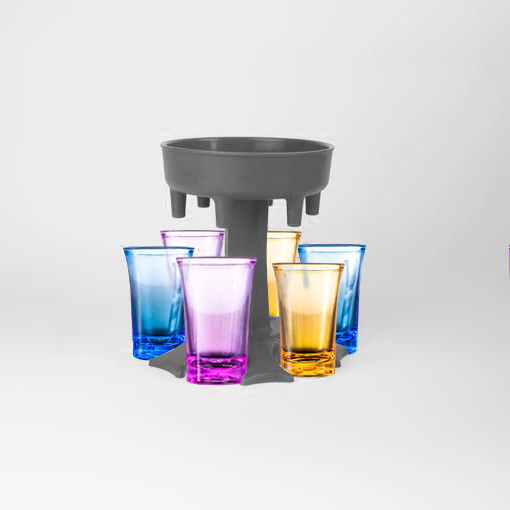 🔥Hot Seller🔥6 Shot Dispenser and Holder/Carrier Caddy Liquor Dispenser Party Gifts Drinking Games Shot Glasses Get The Party Started Faster!