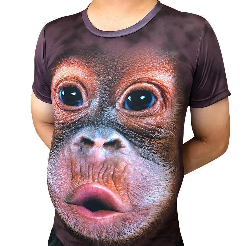 3D Print O-Neck Funny Gorilla T-shirt