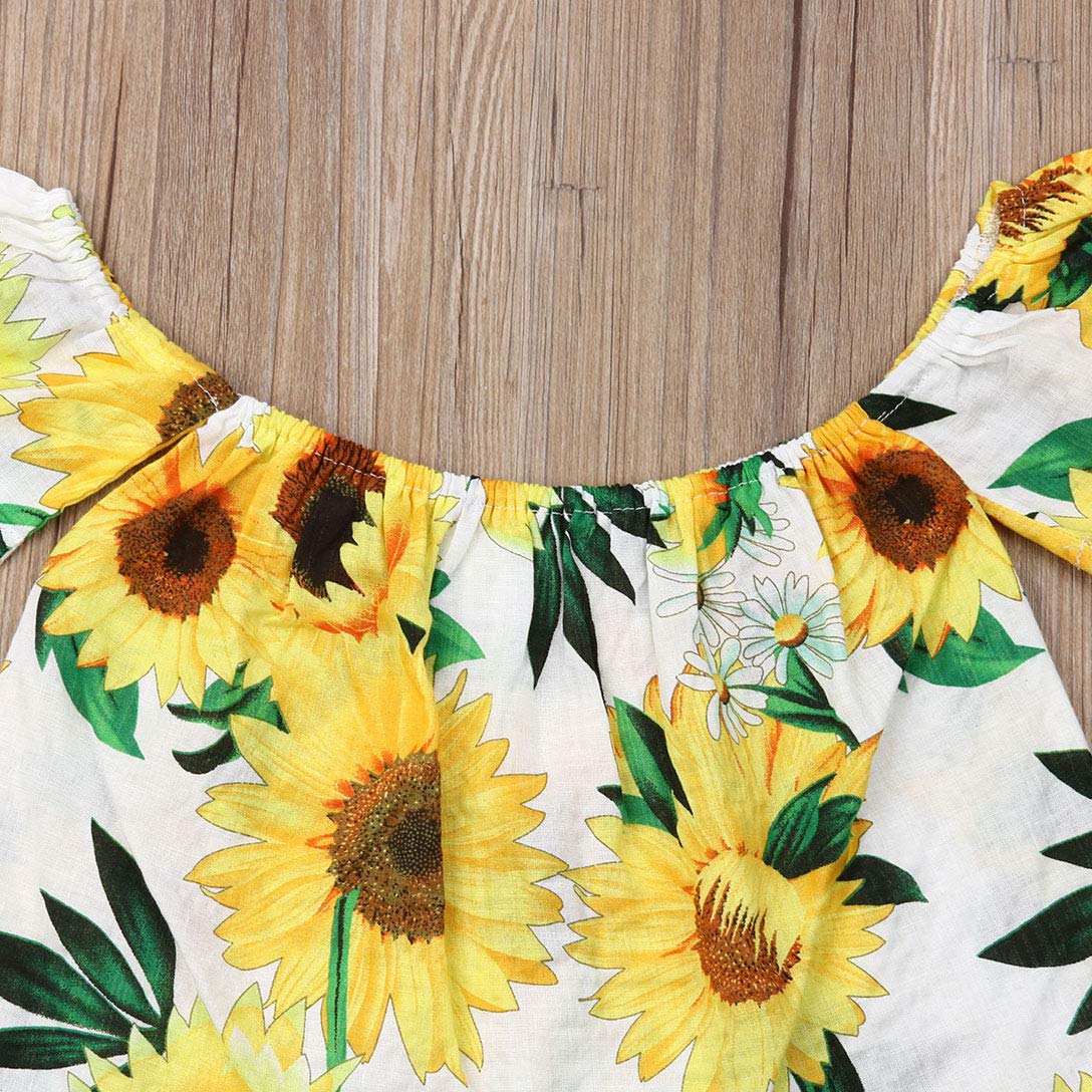 Sunflower Off Shoulder Shirt + Jeans