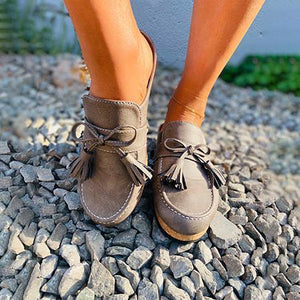 Bowknot Comfy Clogs Suede Leather Slip On Sandals