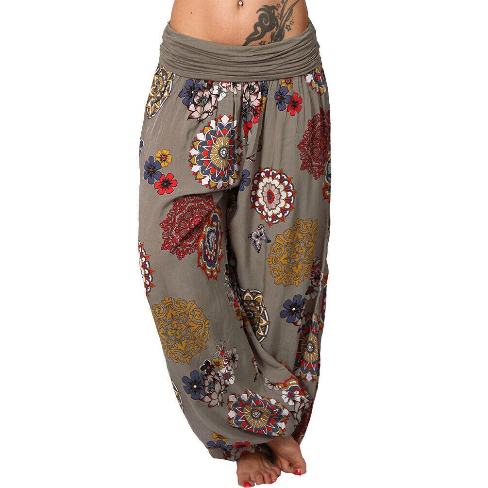 Floral Print Boho Elastic Waist Yoga Harem Pants