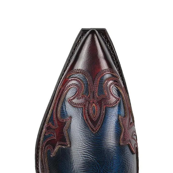 Men's Retro Leather Cowboy Boots