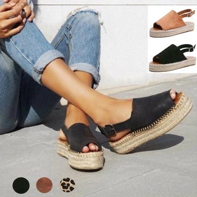 Casual Linen Canvas Ankle Strap Toed Sandals