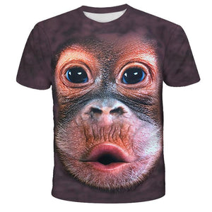 3D Print O-Neck Funny Gorilla T-shirt
