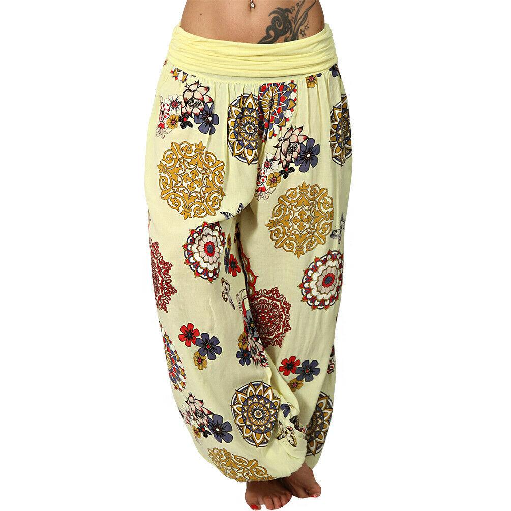 Floral Print Boho Elastic Waist Yoga Harem Pants