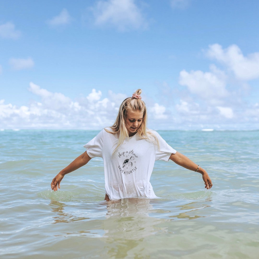 Skip a Straw Save a Turtle Eco Tee