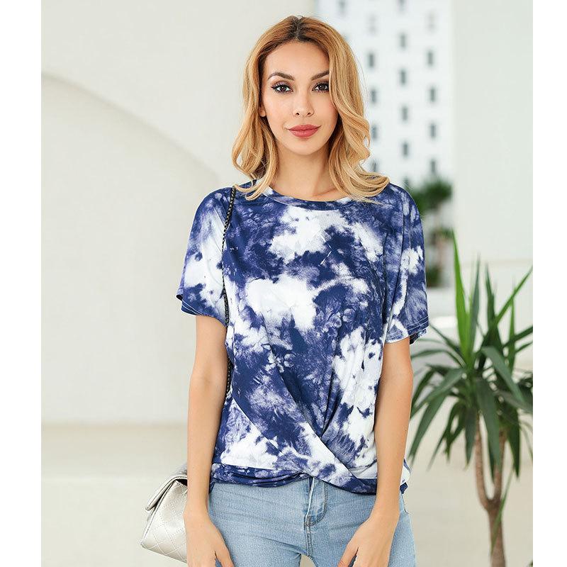 O Neck Tie Dye Print Casual Tshirt