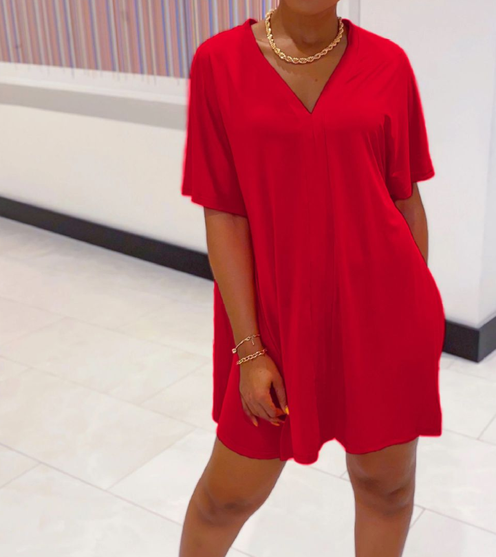 V-neck Batwing Sleeve Top & Short Set