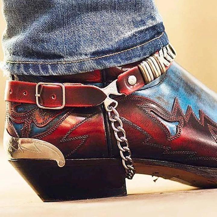Men's Retro Leather Cowboy Boots