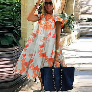 Vacation Casual Floral Printed Woman Midi Dresses