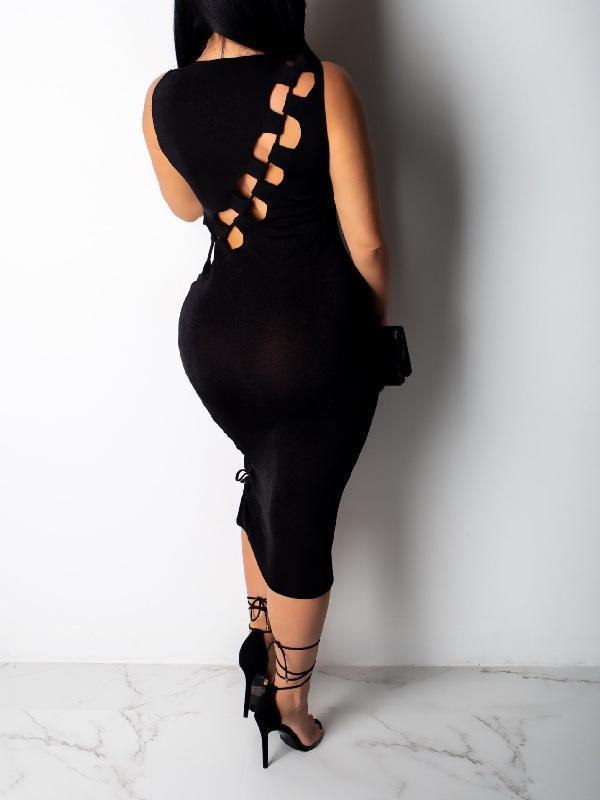 Lace-Up Bodycon Dress