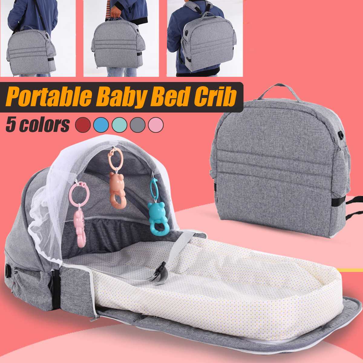 2 in 1 Portable Baby Crib Bag