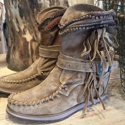 Ladies fringed cowboy boots