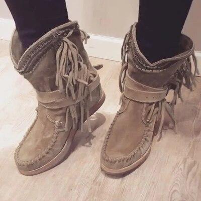 Ladies fringed cowboy boots