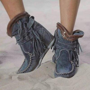 Ladies fringed cowboy boots
