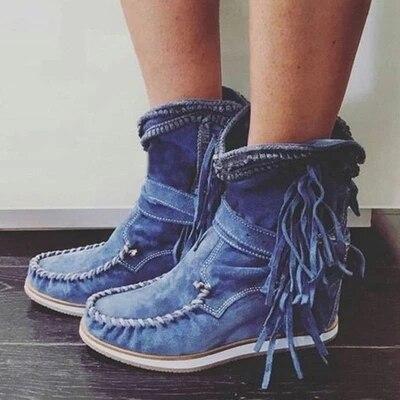 Ladies fringed cowboy boots