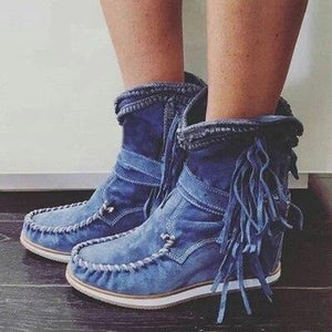 Ladies fringed cowboy boots