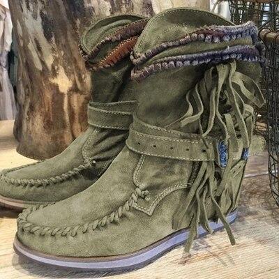 Ladies fringed cowboy boots