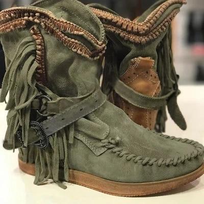 Ladies fringed cowboy boots