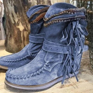 Ladies fringed cowboy boots