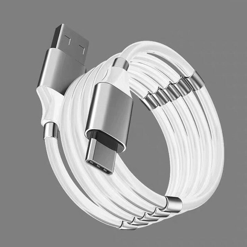 Magnetic Self Winding USB Charging Cable for All Smartphone