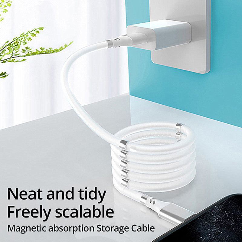 Magnetic Self Winding USB Charging Cable for All Smartphone