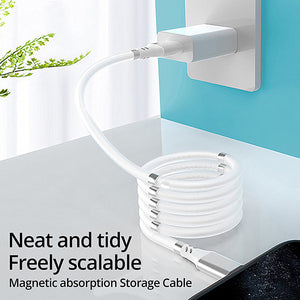 Magnetic Self Winding USB Charging Cable for All Smartphone