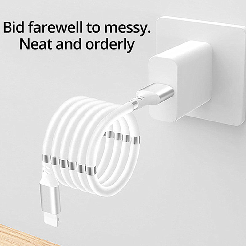 Magnetic Self Winding USB Charging Cable for All Smartphone